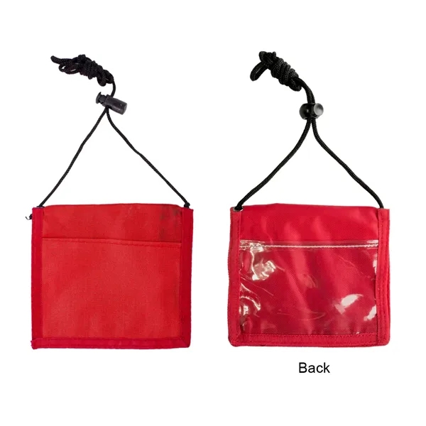 Red color option for 210 D Nylon Bi Fold Neck Wallet