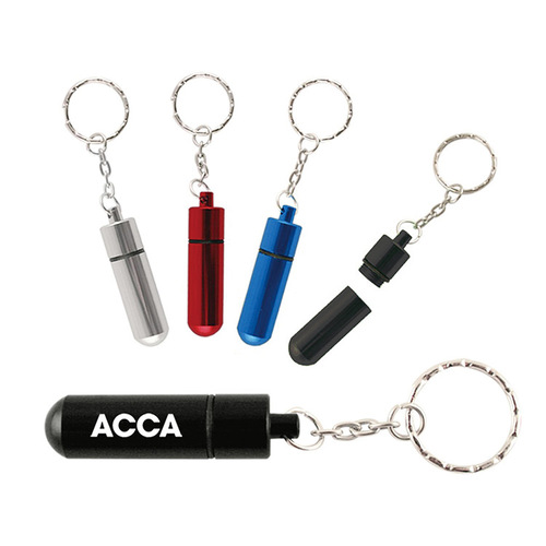 Photo of Aluminum Pill Tube W/Key Chain