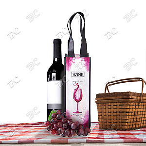Photo of Fully Sublimated Non Woven Single Bottle Wine Tote