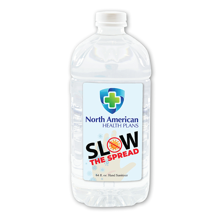 Clear color option for 64 Oz.  Liquid Hand Sanitizer, Full Color Digital