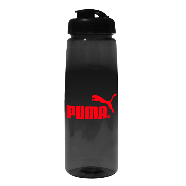 Transparent Black color option for 30 Oz. Poly Saver Pet Bottle With Flip Top Cap