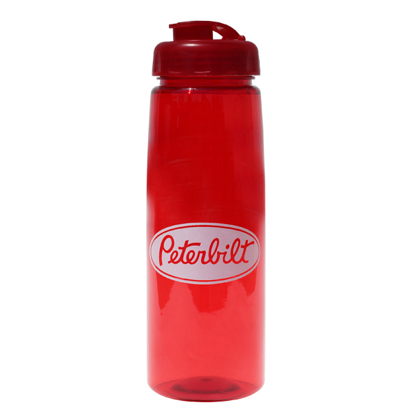 Transparent Red color option for 30 Oz. Poly Saver Pet Bottle With Flip Top Cap