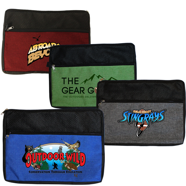 Blue color option for Double Zipper Accessory Bag, Full Color Digital