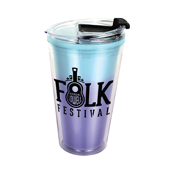Blue To Purple color option for 16 Oz. Mood Victory Acrylic Tumbler With Flip Top Lid