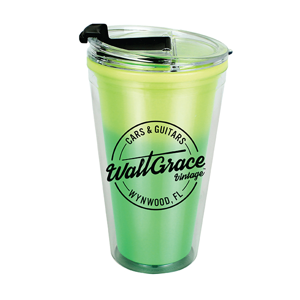 Yellow To Green color option for 16 Oz. Mood Victory Acrylic Tumbler With Flip Top Lid