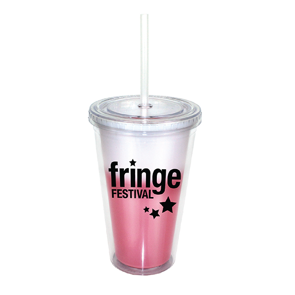 Frosted To Red color option for 16 Oz. Mood Victory Acrylic Tumbler With Straw Lid