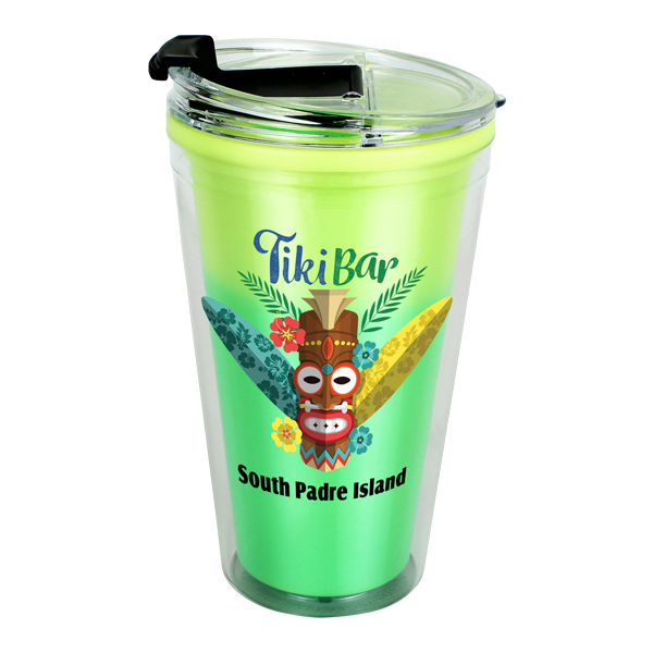 Yellow To Green color option for 16 Oz. Mood Victory Acrylic Tumbler With Flip Top Lid, Full Color Digital