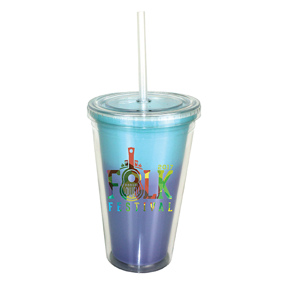 Blue To Purple color option for 16 Oz. Mood Victory Acrylic Tumbler With Straw Lid, Full Color Digital
