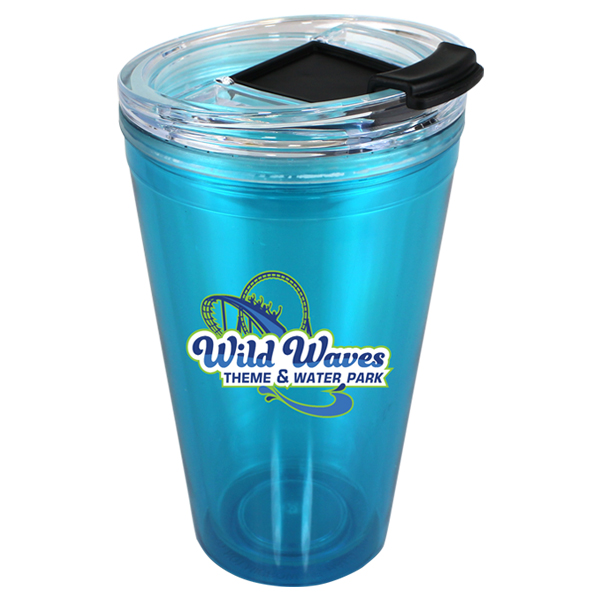 Teal color option for 16 Oz. Victory Acrylic Tumbler With Flip Top Lid, Full Color Digital