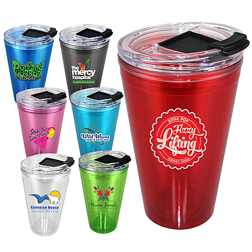 Main photo of 16 Oz. Victory Acrylic Tumbler With Flip Top Lid, Full Color Digital