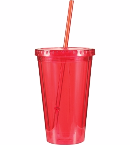 Red color option for 16 Oz. Victory Acrylic Tumbler With Straw Lid, Full Color Digital