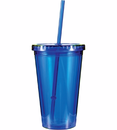 Blue color option for 16 Oz. Victory Acrylic Tumbler With Straw Lid, Full Color Digital