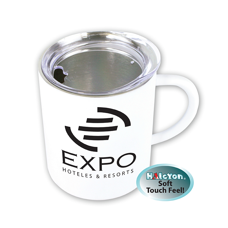 White color option for 15 Oz. Halcyon® Coffee Mug With Acrylic Lid