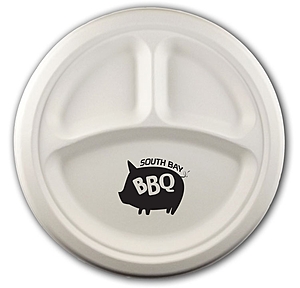 Photo of 10" Round 3 Compartment Eco Friendly Paper Plate