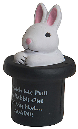 Photo of Magic White Rabbit In Top Hat Stress Reliever