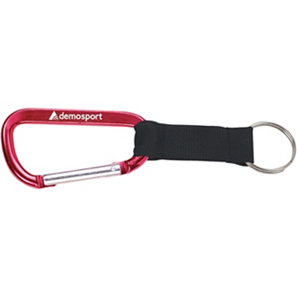 Red color option for 8mm Carabiner With Black Strap
