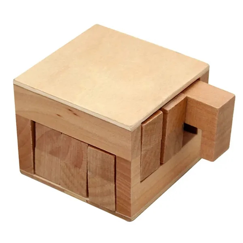 Photo of Wooden Sliding Cube Puzzle