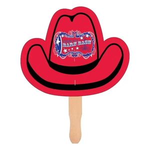 Photo of Cowboy Hat Shape Hand Fan, Full Color Digital