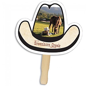 Photo of Cowboy Hat Shape Hand Fan, Full Color Digital