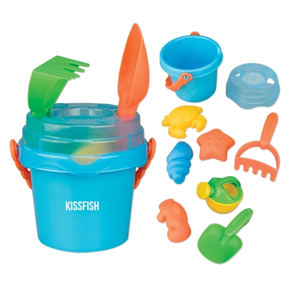 Blue color option for Mini Sand Pail With Toys And Lid