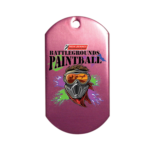 Pink color option for Dog Tag , 4 1/2" Ball Chain With Full Color Digital Imprinting