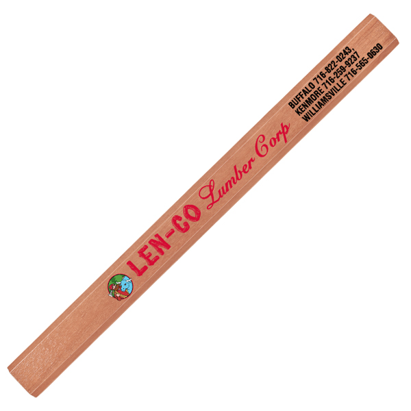 Clear Lacquer color option for Enamel Finish Carpenter Pencils, Full Color Digital