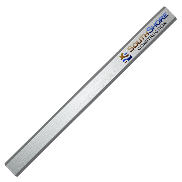 Metallic Silver color option for Enamel Finish Carpenter Pencils, Full Color Digital