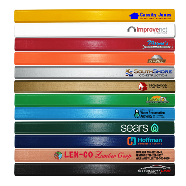 White color option for Enamel Finish Carpenter Pencils, Full Color Digital