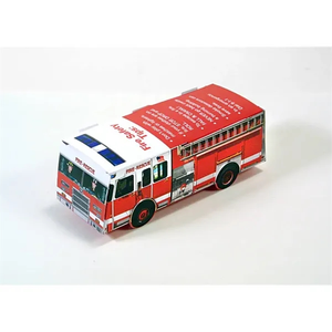 Photo of Foldable Die Cut Fire Truck,Full Color Digital