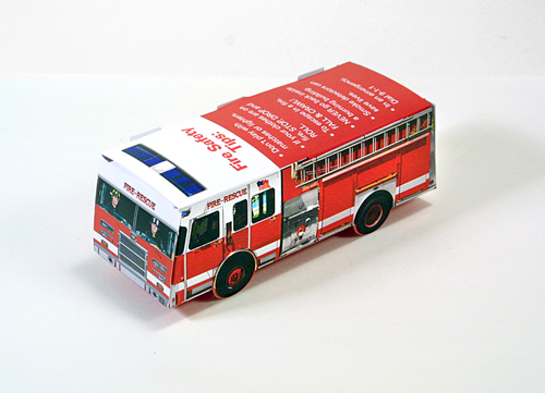 Main photo of Foldable Die Cut Fire Truck,Full Color Digital