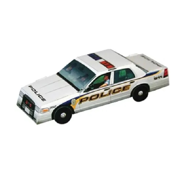 White Background color option for Foldable Die Cut Police Car,Full Color Digital