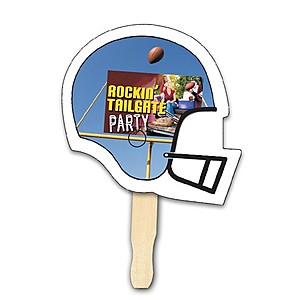 Photo of Football Shape Hand Fan, Full Color Digital