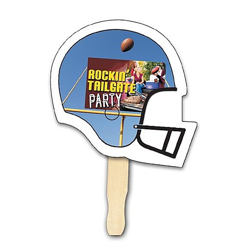 Photo of Football Shape Hand Fan, Full Color Digital