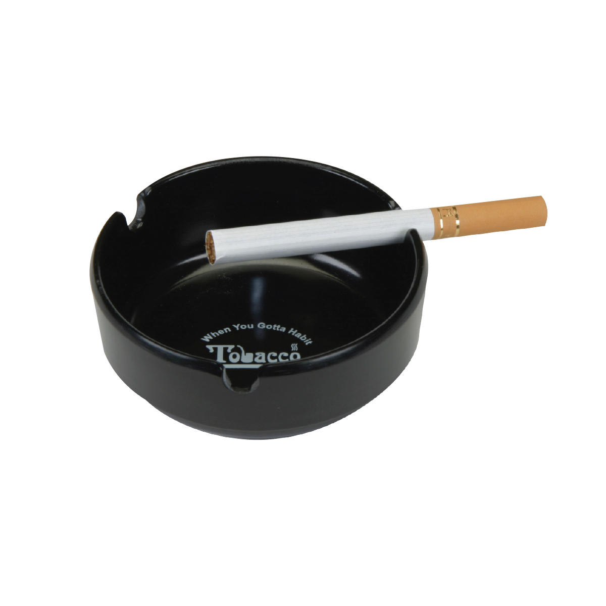 Black color option for Durable Plastic Heatproof Ashtray W/3 Grooves