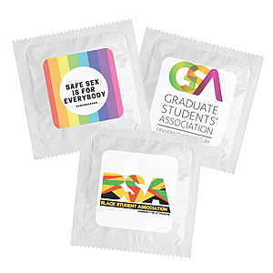 Photo of Individual Condom W/ Square 4 Color Process Printing Decal (Cmyk)