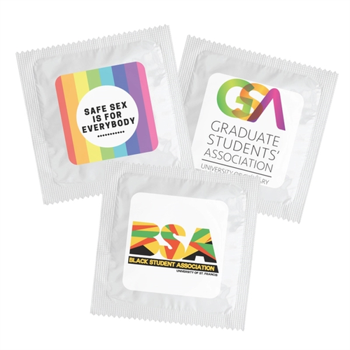 Main photo of Individual Condom W/ Square 4 Color Process Printing Decal (Cmyk)