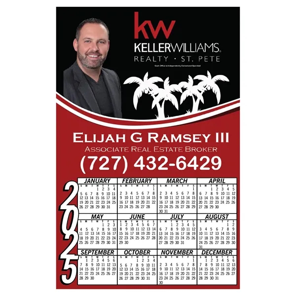White Background color option for Full Color Digital Calendar Magnet