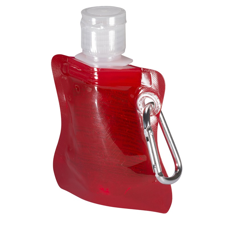 Translucent Red color option for Collapsible Hand Sanitizer 1 Oz.