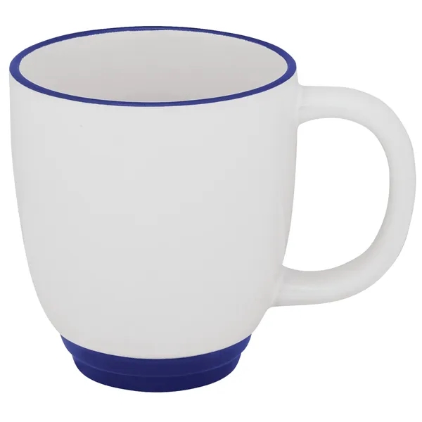 White/Blue color option for Two Tone Bistro Mug   14 Oz.