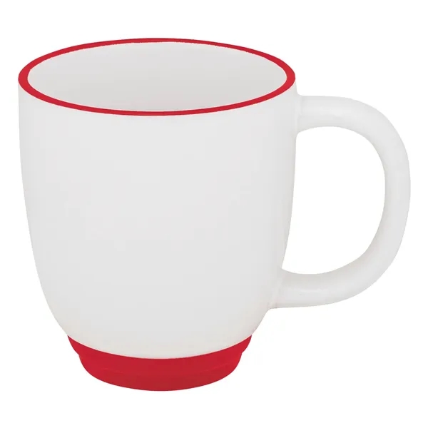 White/Red color option for Two Tone Bistro Mug   14 Oz.