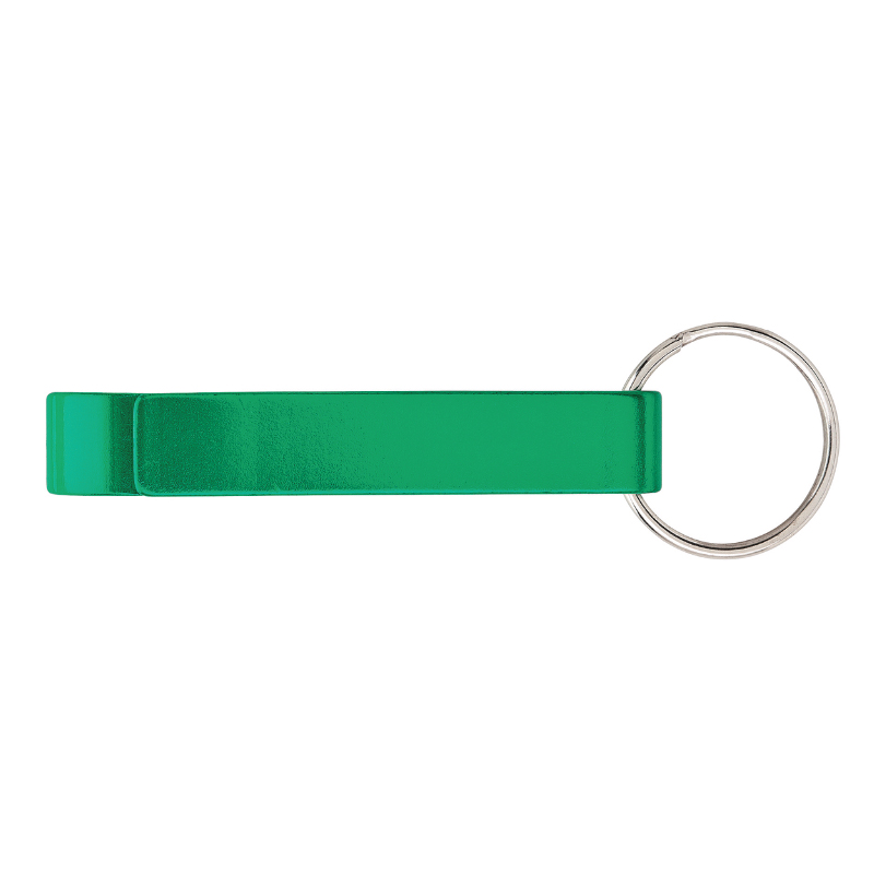Green color option for Anodized Aluminum Bottle Opener Keyring