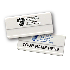 Photo of Small Plastic Name Badge With Safety Pin