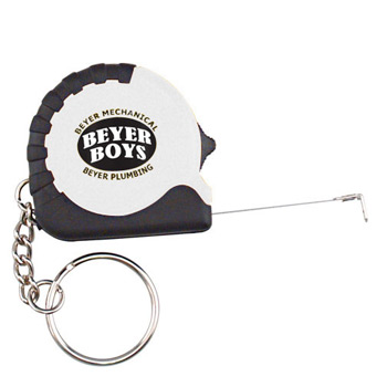 White color option for Tape Measure 3ft With Black Rubber And Keyring