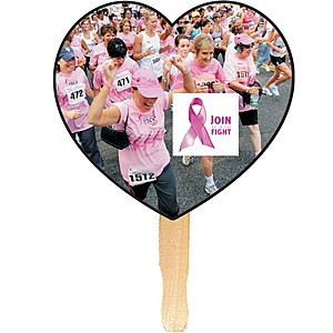Photo of Heart Shape Hand Fan, Full Color Digital
