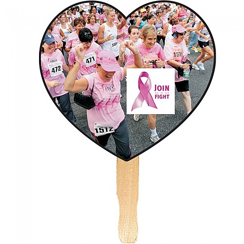 Photo of Heart Shape Hand Fan, Full Color Digital