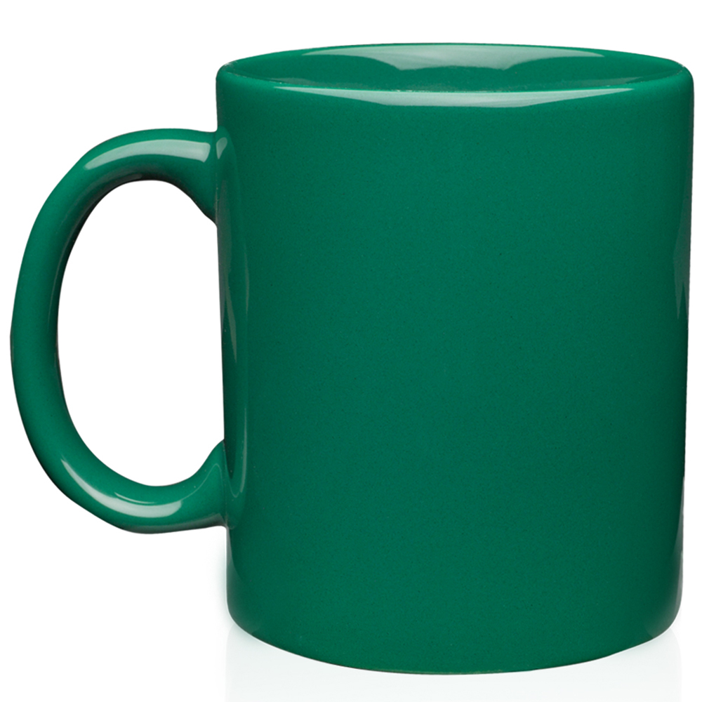 Green color option for 11 Oz. Traditional Ceramic Custom Mugs
