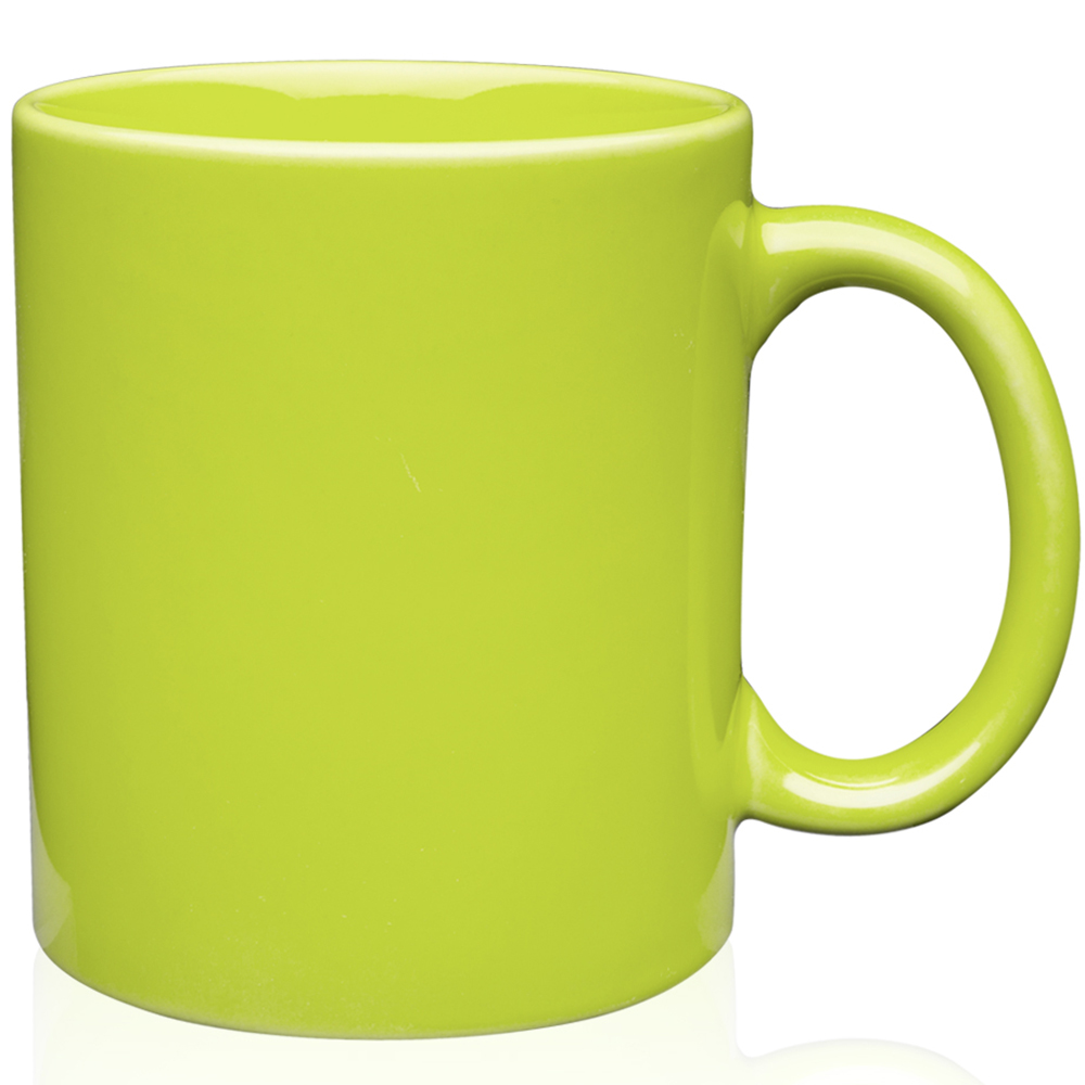 Lime Green color option for 11 Oz. Traditional Ceramic Custom Mugs