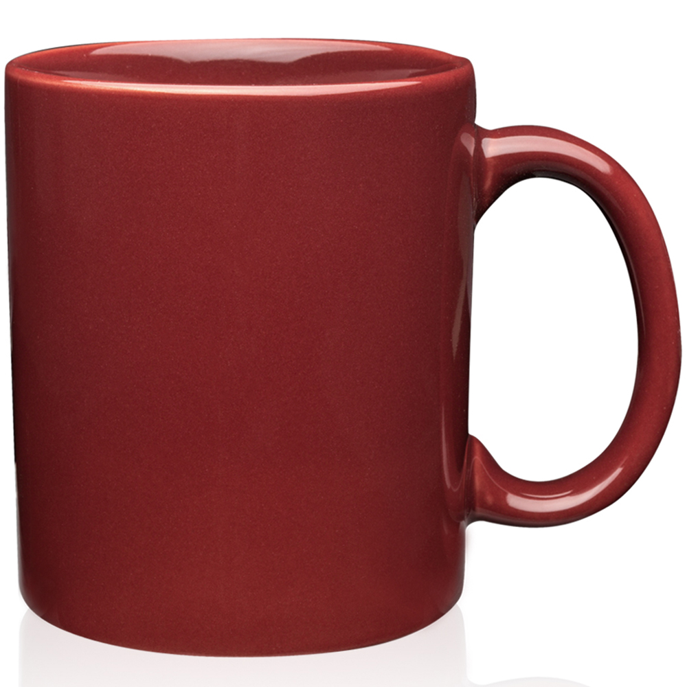 Maroon color option for 11 Oz. Traditional Ceramic Custom Mugs