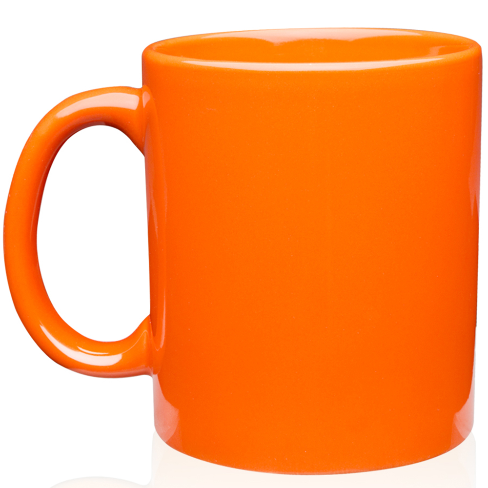 Orange color option for 11 Oz. Traditional Ceramic Custom Mugs