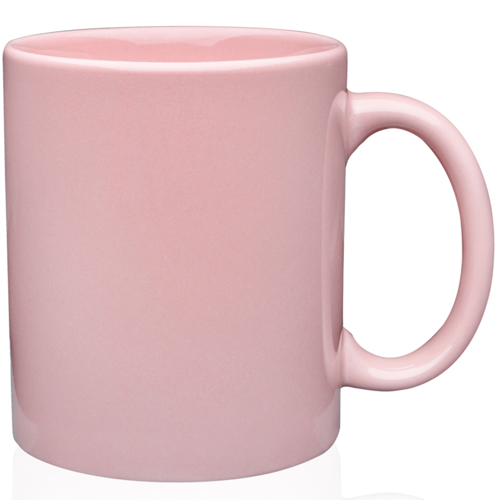 Pink color option for 11 Oz. Traditional Ceramic Custom Mugs